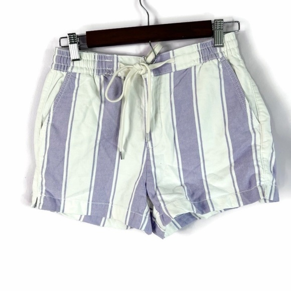 NWT American Eagle Outfitters Purple Stripe Cotton Drawstring Shortie Shorts XS - Picture 10 of 11